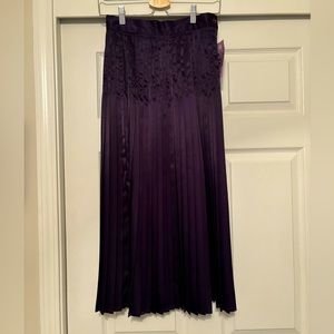 Vintage Jac Dale Purple Pleated High Waisted Midi Skirt Size 0